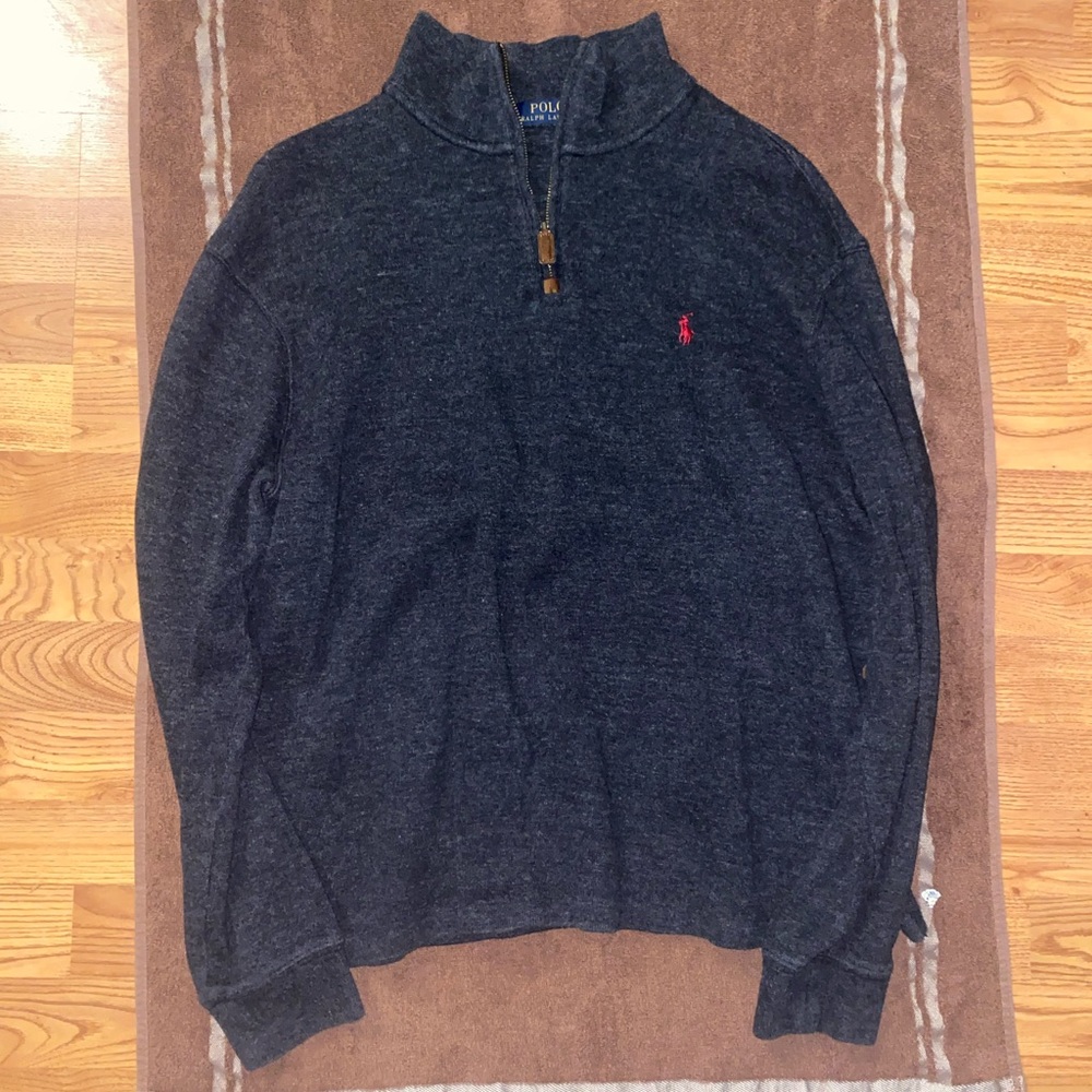 Polo vintage long sleeve, Size L, color dark grey